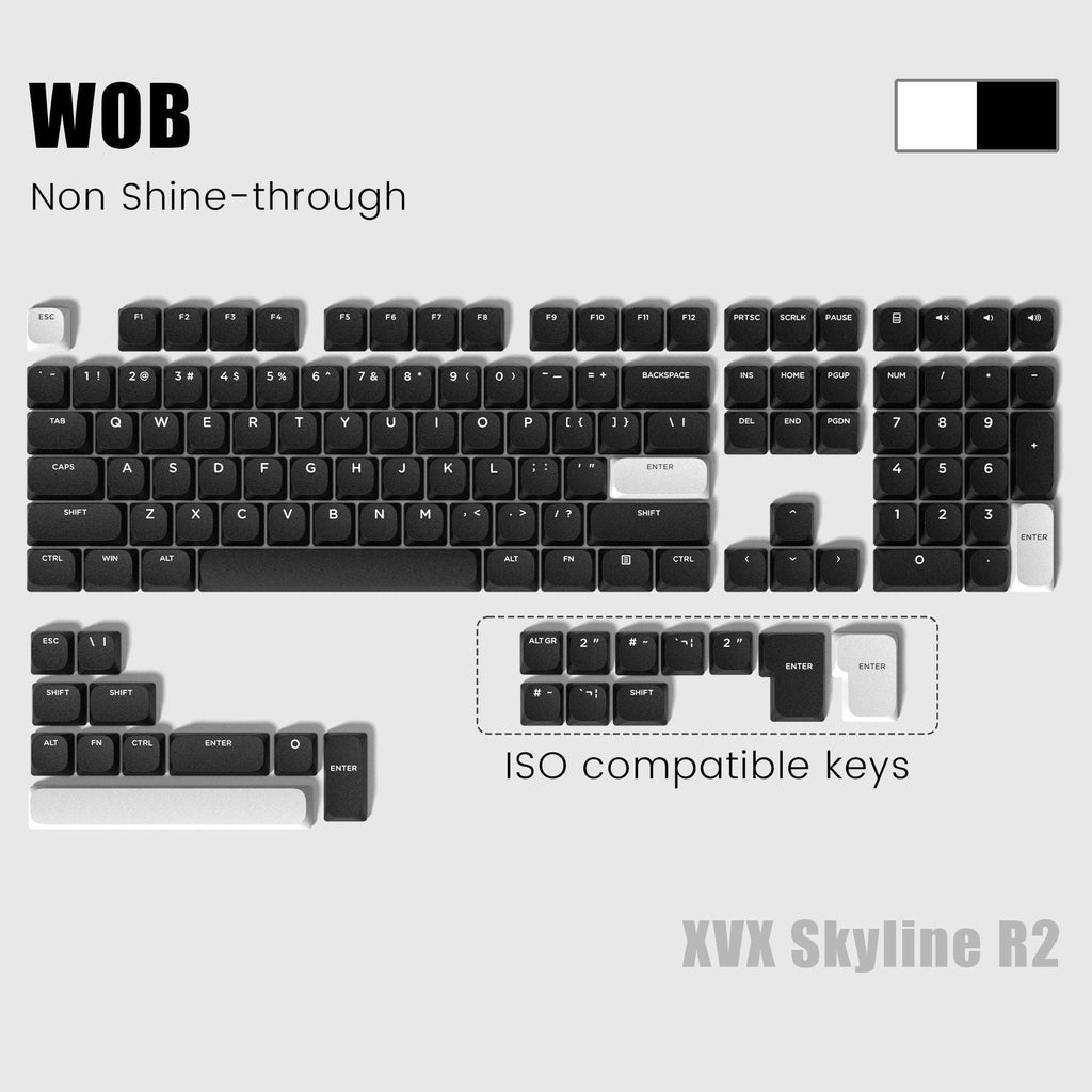 XVX Skyline R2 - Low Profile PBT Double-shot Keycap (6 Colors) - xvxchannel
