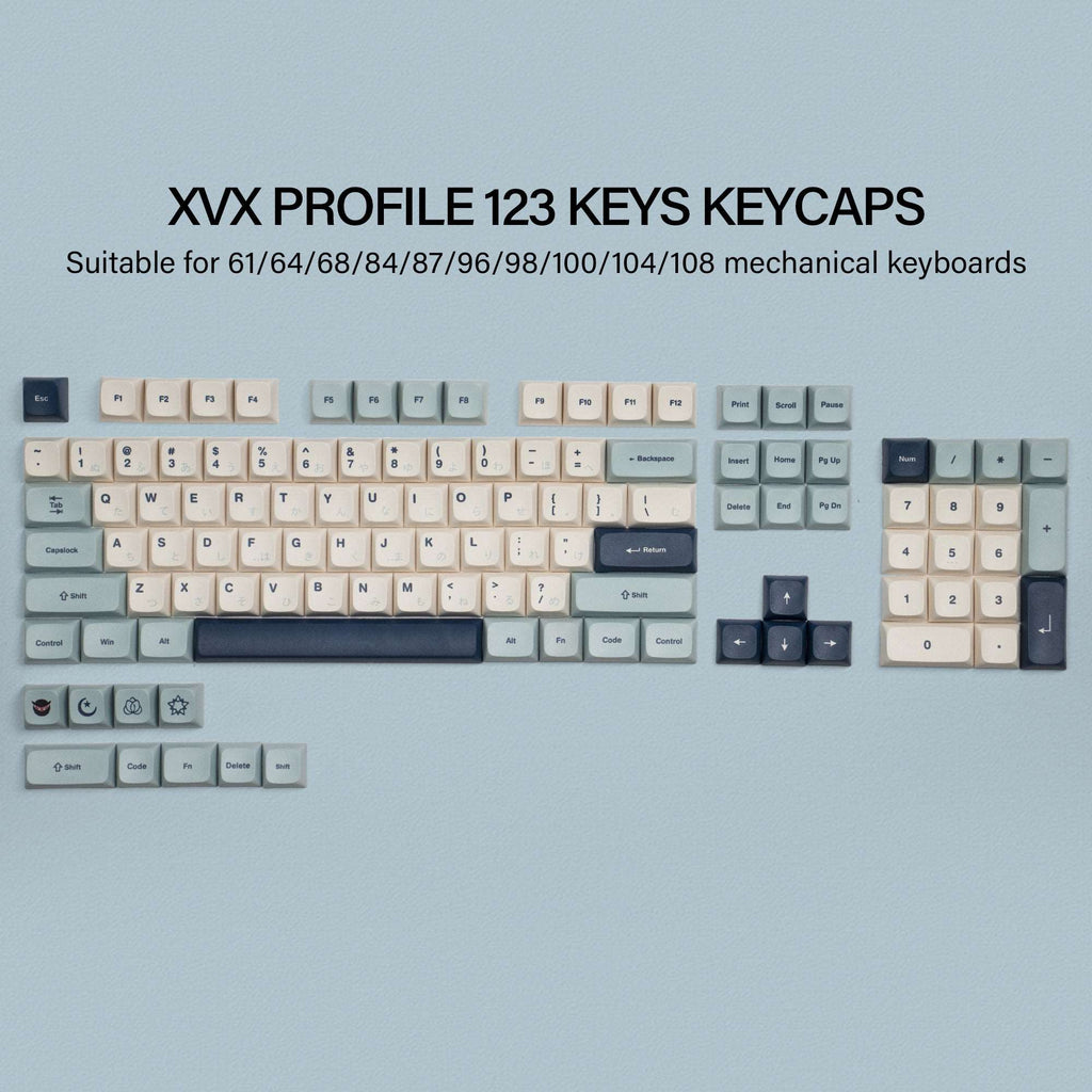 XVX Lavender Purple/Blue Dye-Sub XVX Profile Keycap Set (123-Key) - xvxchannel