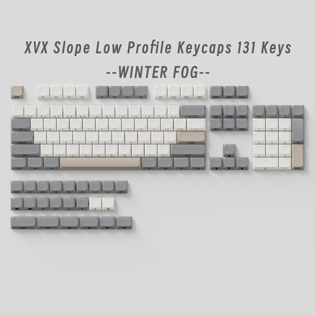 XVX Slope Low Profile Side-Printed Keycaps 131 Keys (6 Colors) - xvxchannel