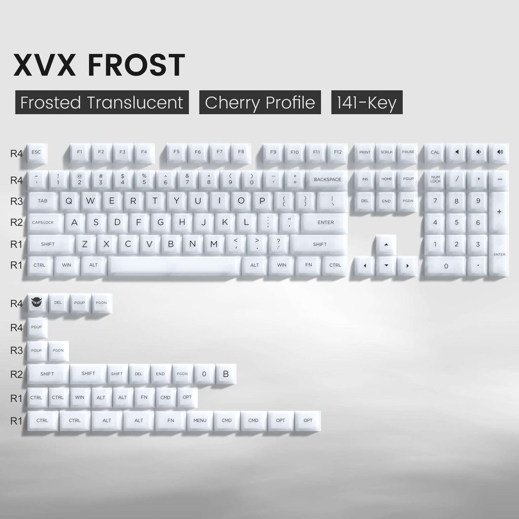 XVX Frost Translucent Cherry Profile Keycap Full Set (141-Key) - xvxchannel