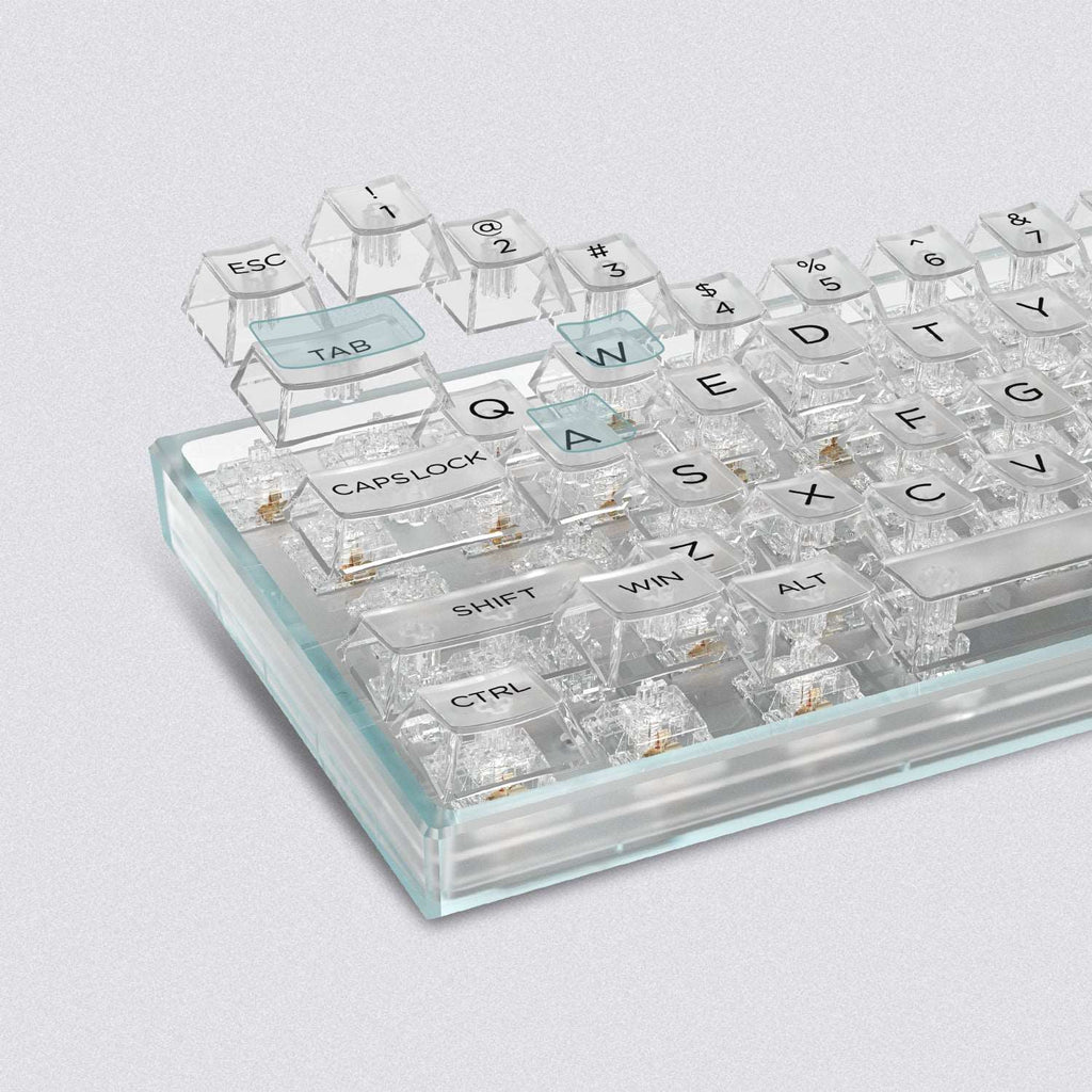 XVX Clear Translucent Cherry Profile Keycap Full Set (140-Key 2 Colors) - xvxchannel
