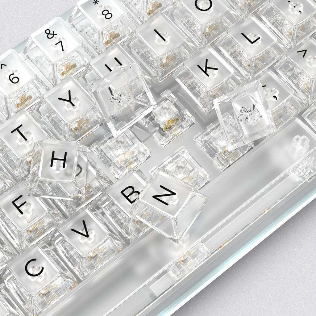 XVX Clear Translucent Cherry Profile Keycap Full Set (140-Key 2 Colors) - xvxchannel