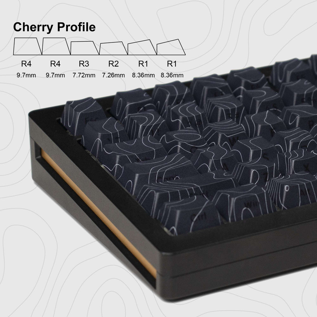 XVX Topographic Cherry Profile Dye-Sub Keycap Set (132-Key) - xvxchannel
