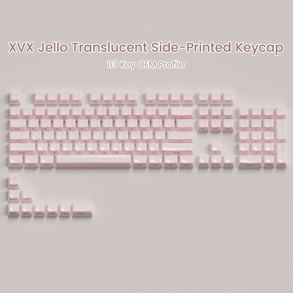 XVX Jello Side-Printed Translucent OEM Profile Keycap (113-Key) - xvxchannel