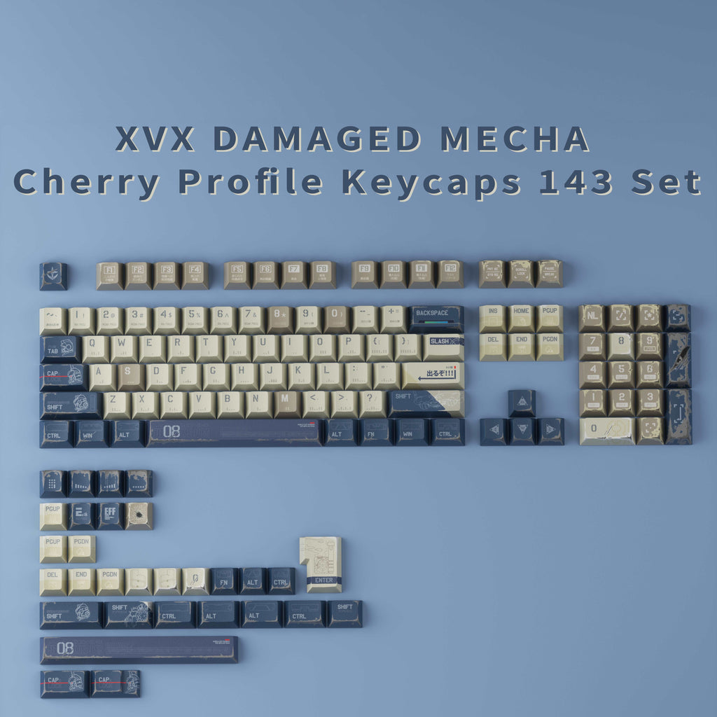 XVX DAMAGED MECHA Cherry Profile Keycaps Full Set (143-Keys)