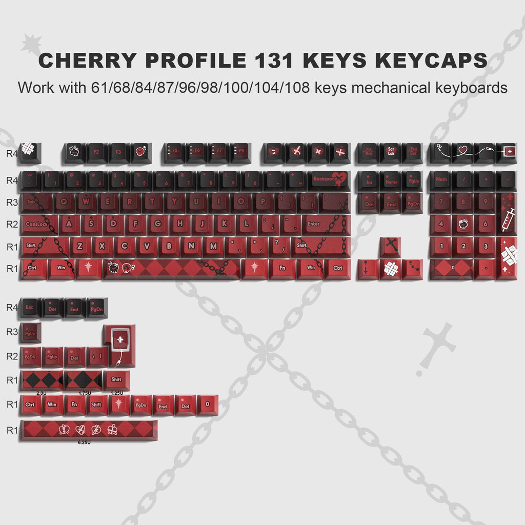 XVX Heartbreaker Dye-Sub Cherry Profile Keycap Set (131-Key) - xvxchannel