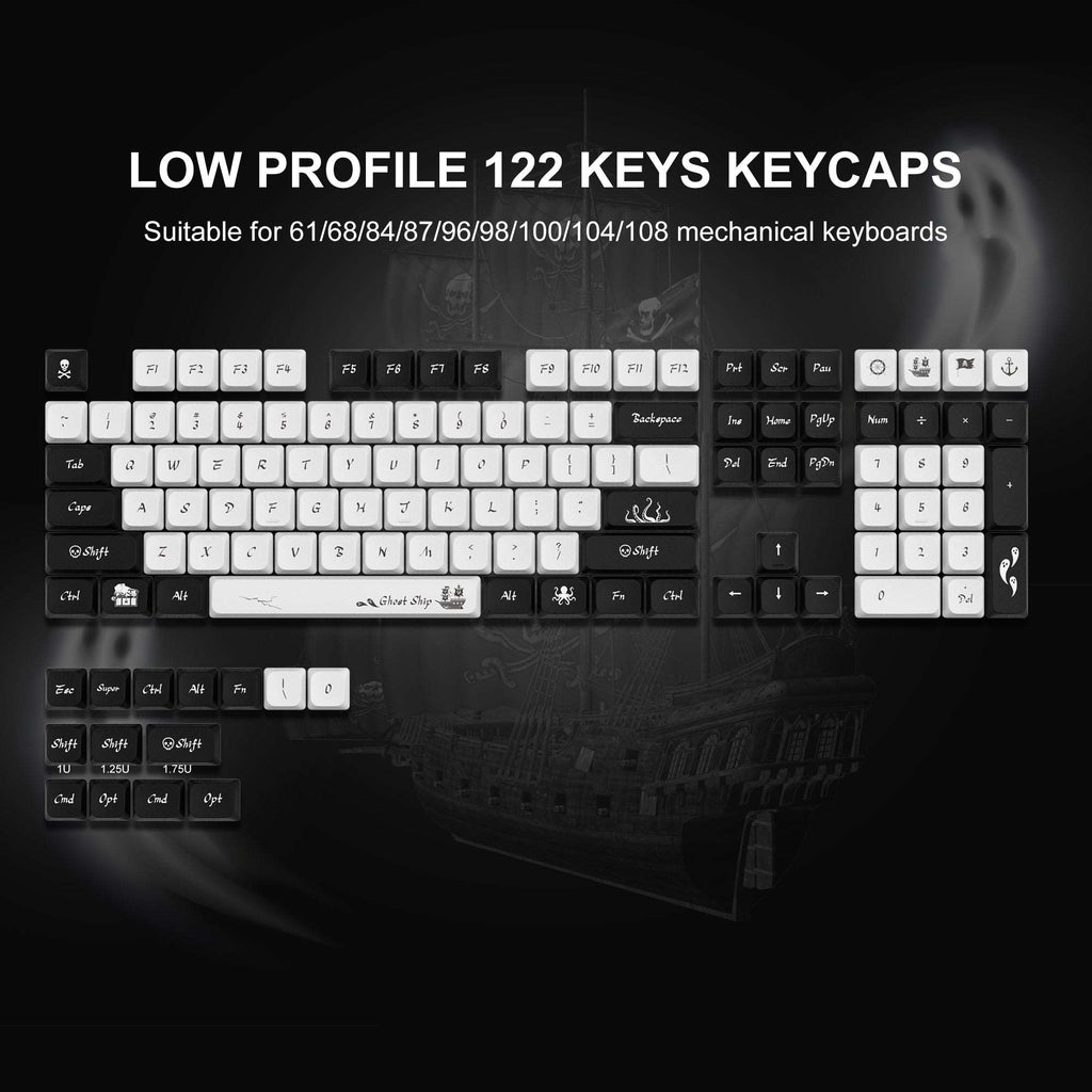 XVX Ghost Low Profile PBT Dye-Sub Keycap (122-Key) - xvxchannel